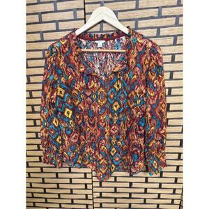 Cato Multi Color Crochet Top Size Large